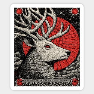 Mythical Stag Tarot Card | Pagan Horned God Cernunnos Sticker